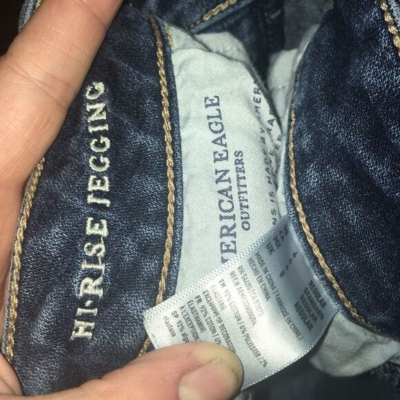 American Eagle size 4 high rise super stretch x cutoff shorts - Picture 2 of 3